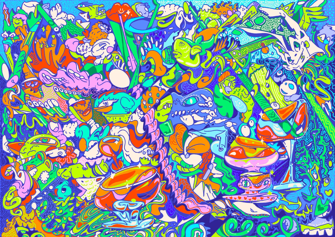 NFT artwork: Endless Dinner at the Long Table